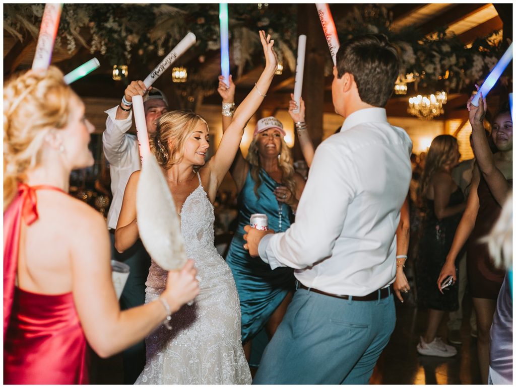 couple partying at the reception