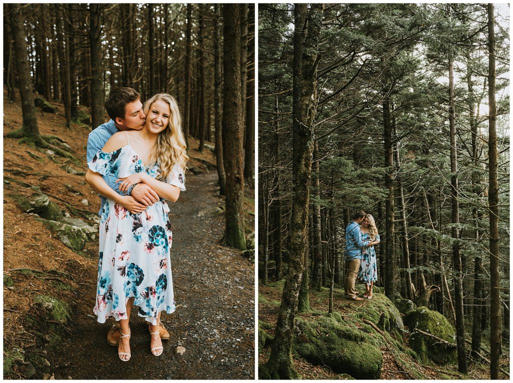 engagement session in the woods