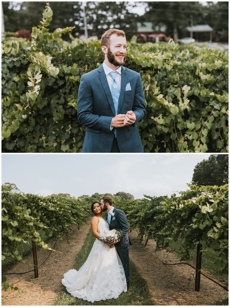 wedding couple having portraits made in a san antonio garden venue