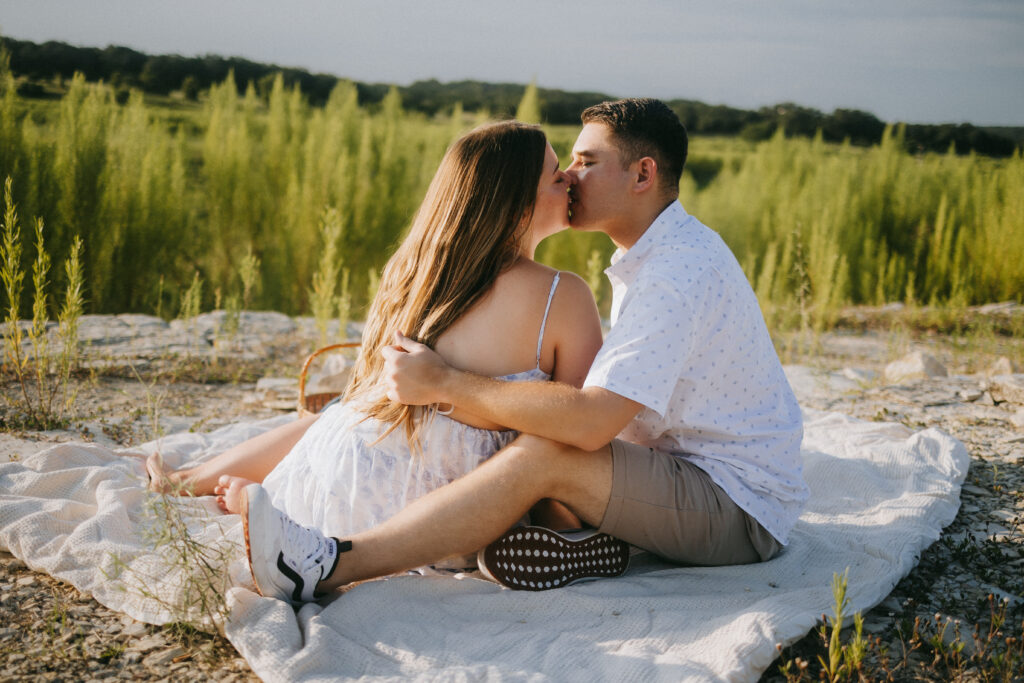 Relaxed portrait of Hailey and Tanner during their Canyon Lake engagement session
